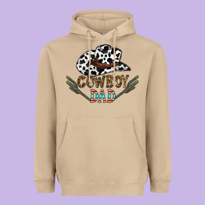 Cowboy Dad Heavyweight Hoodie Designed By Cowhidedigitalart