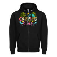 Black camping vibes Zipper Hoodie - Zillion Design Studio