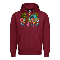Burgundy camping vibes Zipper Hoodie - Zillion Design Studio