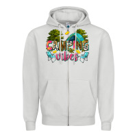 Dove Grey camping vibes Zipper Hoodie - Zillion Design Studio