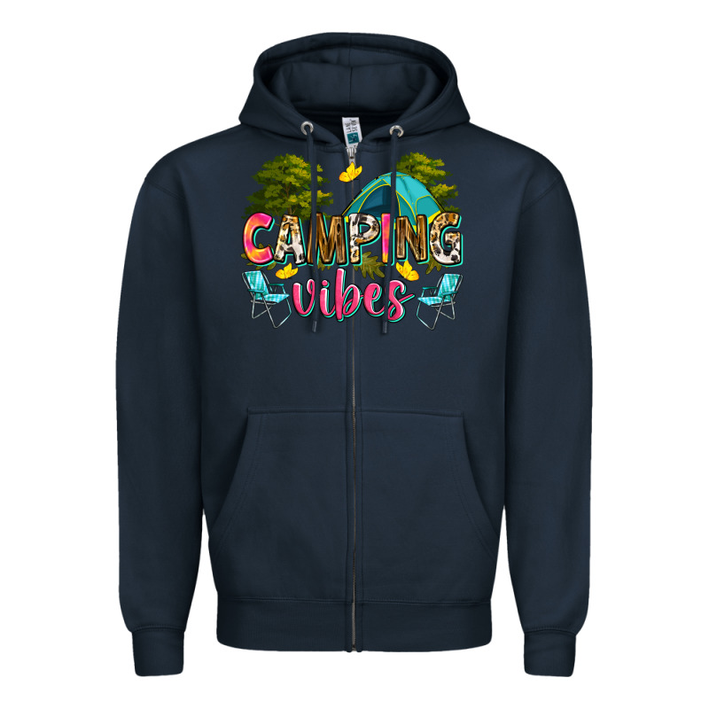 Camping Vibes Zipper Hoodie by Zillion Design Studio | Teevron