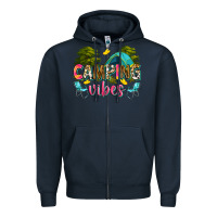 Navy camping vibes Zipper Hoodie - Zillion Design Studio