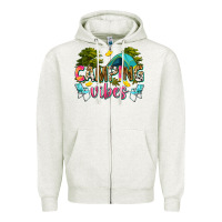 Oatmeal Heather camping vibes Zipper Hoodie - Zillion Design Studio