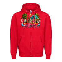 Red camping vibes Zipper Hoodie - Zillion Design Studio