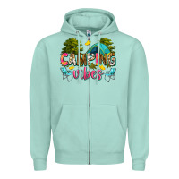 Seafoam camping vibes Zipper Hoodie - Zillion Design Studio