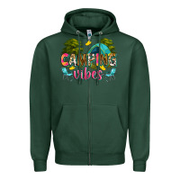 Sports Green camping vibes Zipper Hoodie - Zillion Design Studio