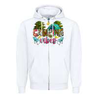 White camping vibes Zipper Hoodie - Zillion Design Studio