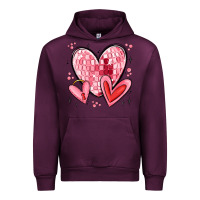 Mauve Wine valentines hearts Urban Hoodie - MaliasSmallBusiness
