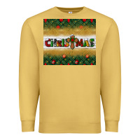 Antique Gold Christmas with cross Premium Sweatshirt - BundleAndBundleShop