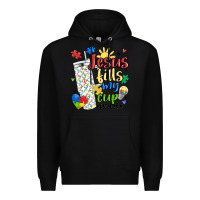 Black autism jesus fills my cup Premium Hoodie - MaliasSmallBusiness