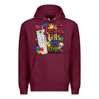 Burgundy autism jesus fills my cup Premium Hoodie - MaliasSmallBusiness