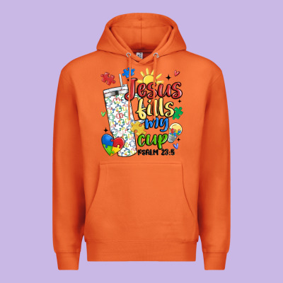 Autism Jesus Fills My Cup Premium Hoodie Designed By Maliassmallbusiness