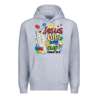 Heather Grey autism jesus fills my cup Premium Hoodie - MaliasSmallBusiness