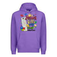 Purple autism jesus fills my cup Premium Hoodie - MaliasSmallBusiness