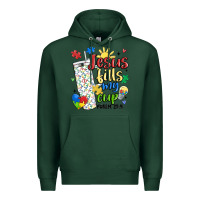 Sports Green autism jesus fills my cup Premium Hoodie - MaliasSmallBusiness