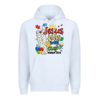 White autism jesus fills my cup Premium Hoodie - MaliasSmallBusiness