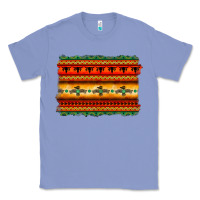 Colony Blue bullskull thunderbird aztec pattern warm colors Classic Tee - BarkalooDesign