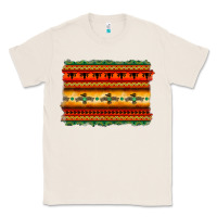 Natural bullskull thunderbird aztec pattern warm colors Classic Tee - BarkalooDesign