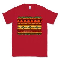 Red bullskull thunderbird aztec pattern warm colors Classic Tee - BarkalooDesign