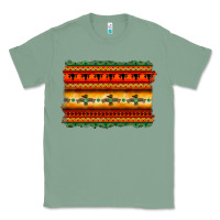 Sage bullskull thunderbird aztec pattern warm colors Classic Tee - BarkalooDesign