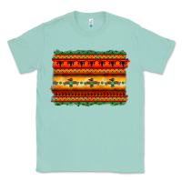 Seafoam bullskull thunderbird aztec pattern warm colors Classic Tee - BarkalooDesign