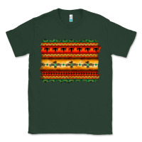 Sports Green bullskull thunderbird aztec pattern warm colors Classic Tee - BarkalooDesign