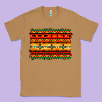 Bullskull Thunderbird Aztec Pattern Warm Colors Classic Tee Designed By Barkaloodesign