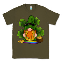 Army Green st patricks day gnomes shamrock gold horseshoes rainbow Classic Tee - RanaPortraitStore