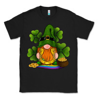 Black st patricks day gnomes shamrock gold horseshoes rainbow Classic Tee - RanaPortraitStore
