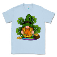 Dusty Blue st patricks day gnomes shamrock gold horseshoes rainbow Classic Tee - RanaPortraitStore