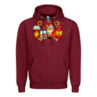 Burgundy firefighter coffee cups Zipper Hoodie - Zillion Design Studio