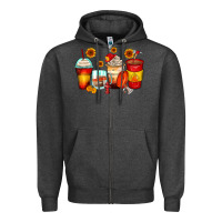 Charcoal Heather firefighter coffee cups Zipper Hoodie - Zillion Design Studio