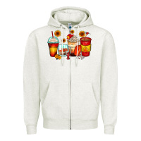 Oatmeal Heather firefighter coffee cups Zipper Hoodie - Zillion Design Studio
