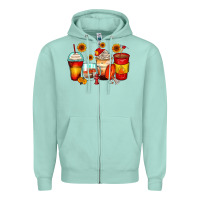 Seafoam firefighter coffee cups Zipper Hoodie - Zillion Design Studio