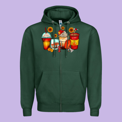Firefighter Coffee Cups Zipper Hoodie Designed By Zillion Design Studio