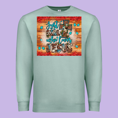 Just A Girl Who Loves Jesus Premium Sweatshirt Designed By Jahusdesignshop