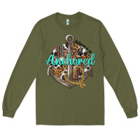 Army Green anchored hebrews 6 19 Long Sleeve Tee - texasbilliewilder