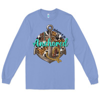Colony Blue anchored hebrews 6 19 Long Sleeve Tee - texasbilliewilder