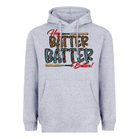 Heather Grey hey batter batter batter Heavyweight Hoodie - CowhideDigitalArt