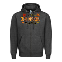 Charcoal Heather one thankful mama Zipper Hoodie - texasbilliewilder