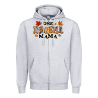 Heather Grey one thankful mama Zipper Hoodie - texasbilliewilder