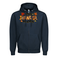 Navy one thankful mama Zipper Hoodie - texasbilliewilder