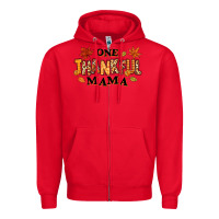 Red one thankful mama Zipper Hoodie - texasbilliewilder