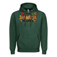 Sports Green one thankful mama Zipper Hoodie - texasbilliewilder