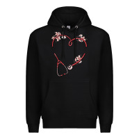 Black custom heart stethoscope Premium Hoodie - MaliasSmallBusiness