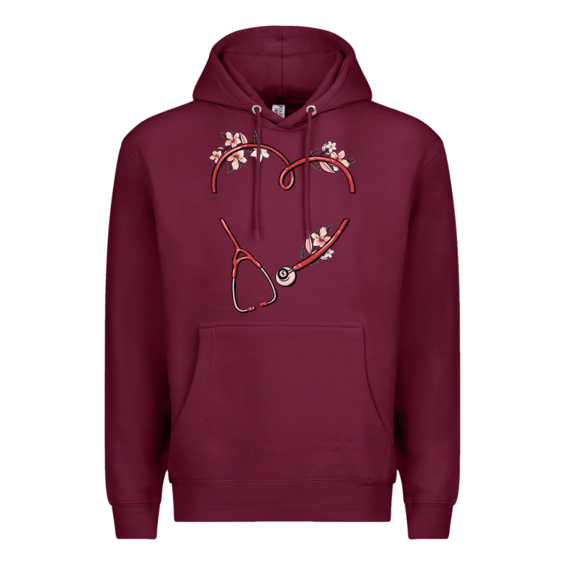 Custom Heart Stethoscope Premium Hoodie by MaliasSmallBusiness | Teevron