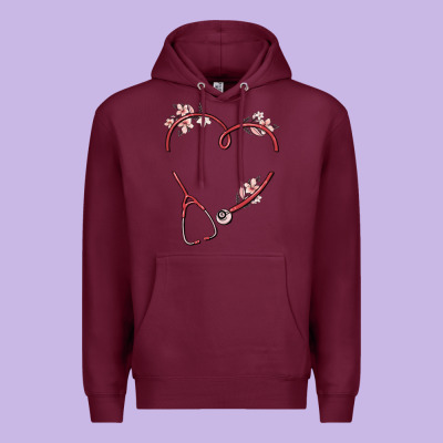 Custom Heart Stethoscope Premium Hoodie Designed By Maliassmallbusiness