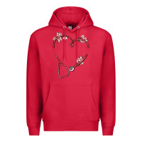 Cardinal custom heart stethoscope Premium Hoodie - MaliasSmallBusiness