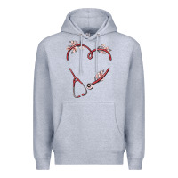 Heather Grey custom heart stethoscope Premium Hoodie - MaliasSmallBusiness
