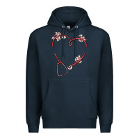 Navy custom heart stethoscope Premium Hoodie - MaliasSmallBusiness